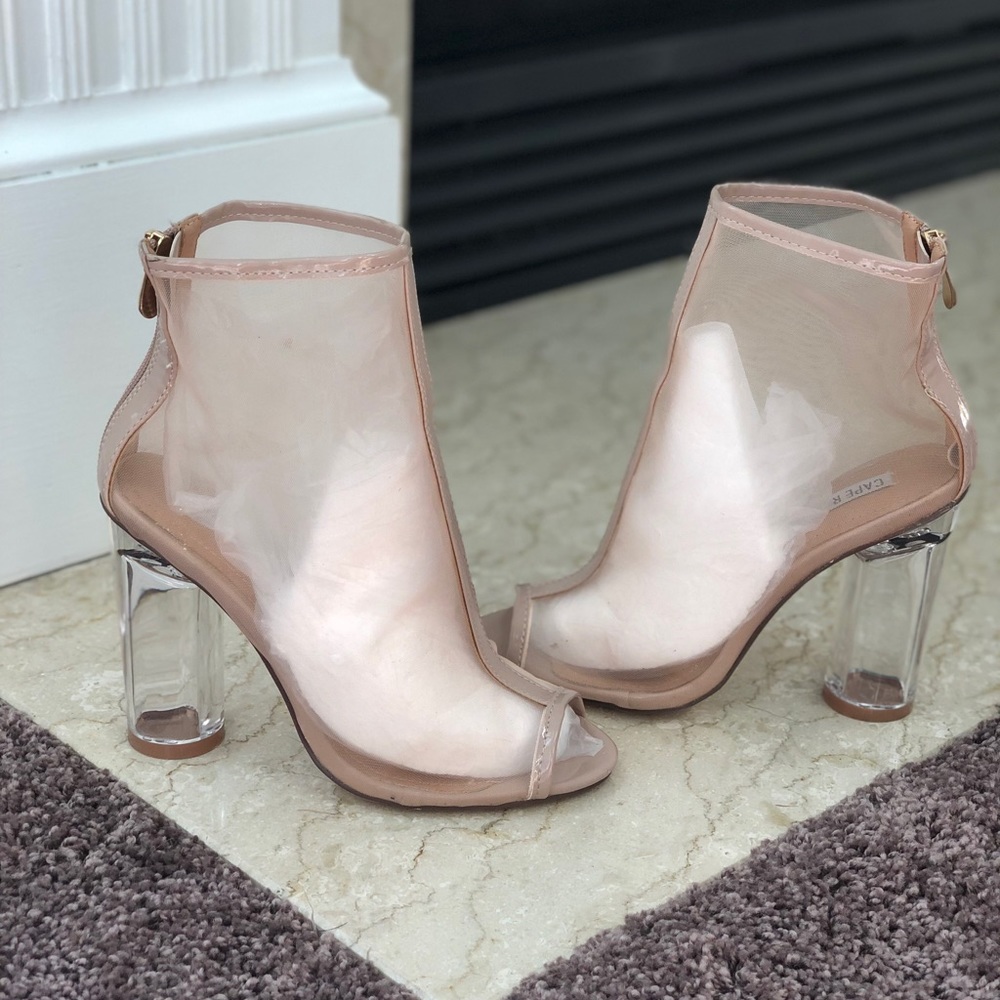 Nude Clear Booties